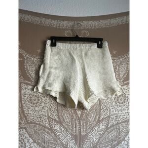 DONNI. Waffle Knit Shorts in Cream